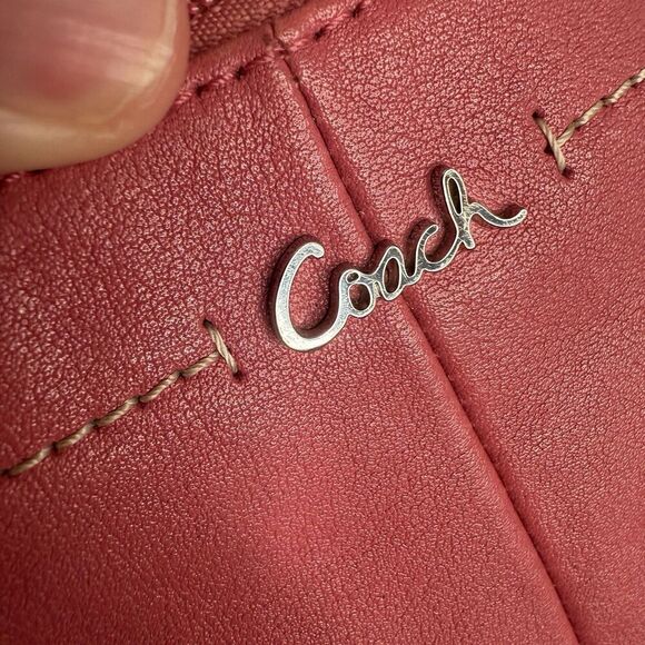 Coach Ashley Ginger Beet Leather Swing pack Silver Hardware Bag Purse - Picture 3 of 16